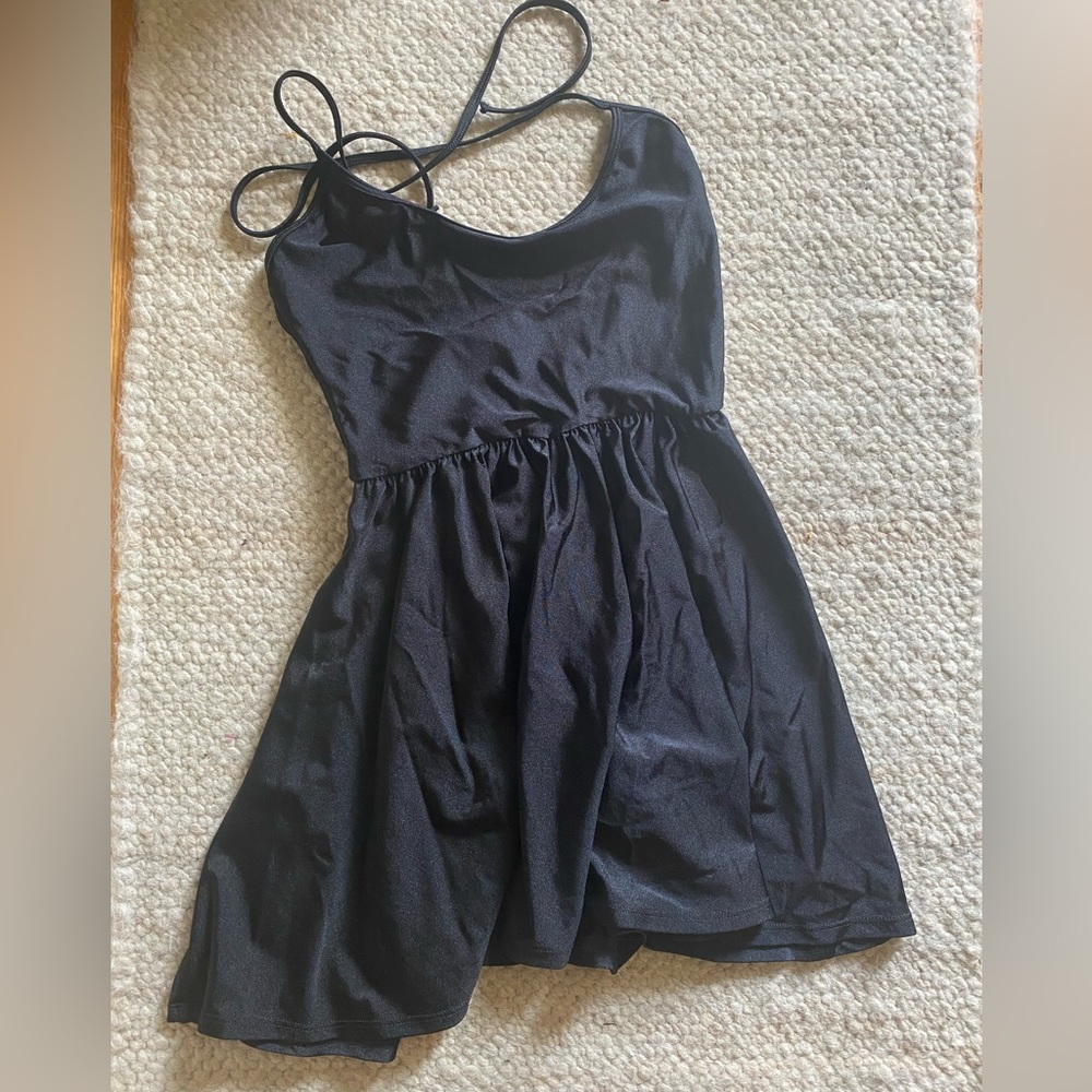 American Apparel Black Stretchy Halter Mini Dress